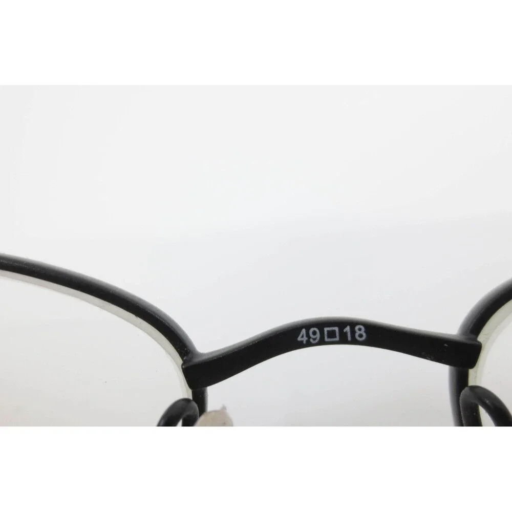 Matte Black Oval Metal Eyeglass Frames TB411 49-18-140 Tortoise Tips